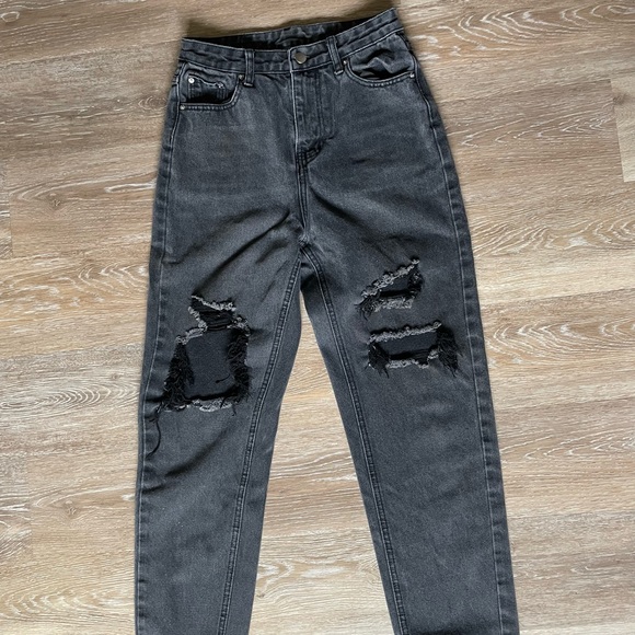 SHEIN Denim - Faded Black Mom Jeans
